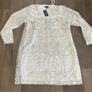 City Chic white dress sequin size 18 stretchy